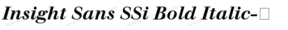 Insight Sans SSi Bold Italic字体转换